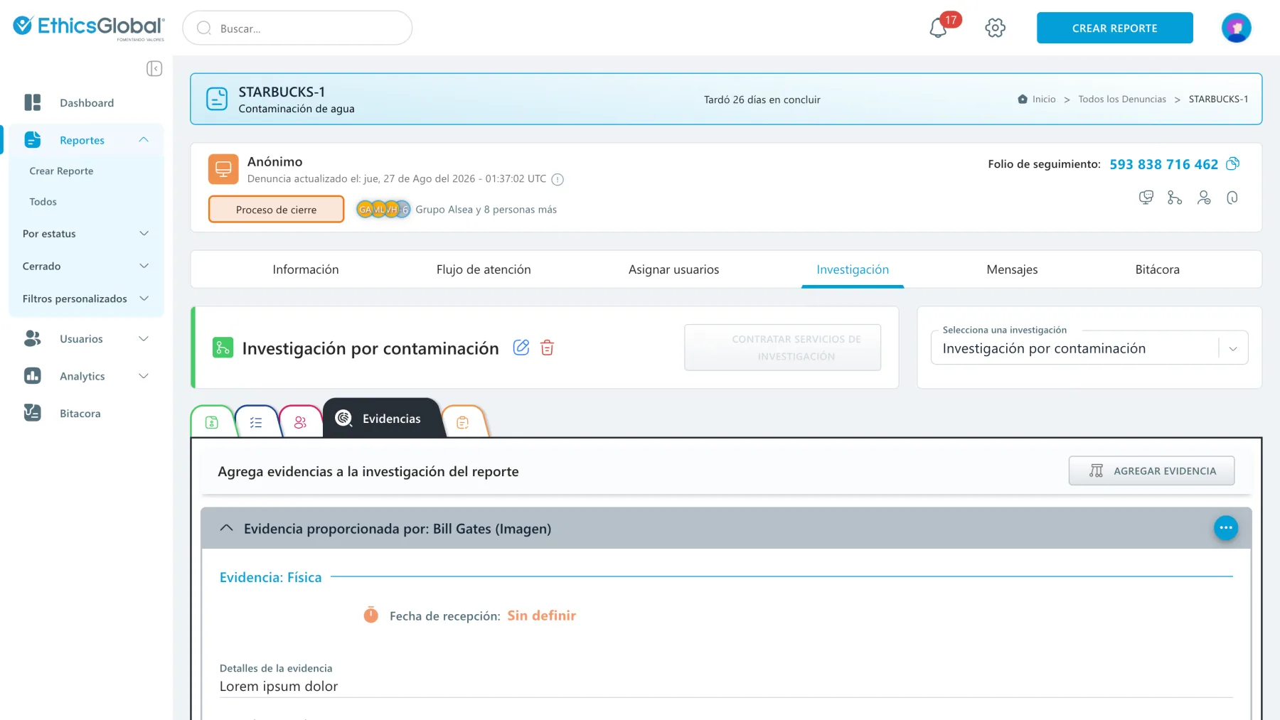 Gestión real de investigación y evidencias en CaseManager